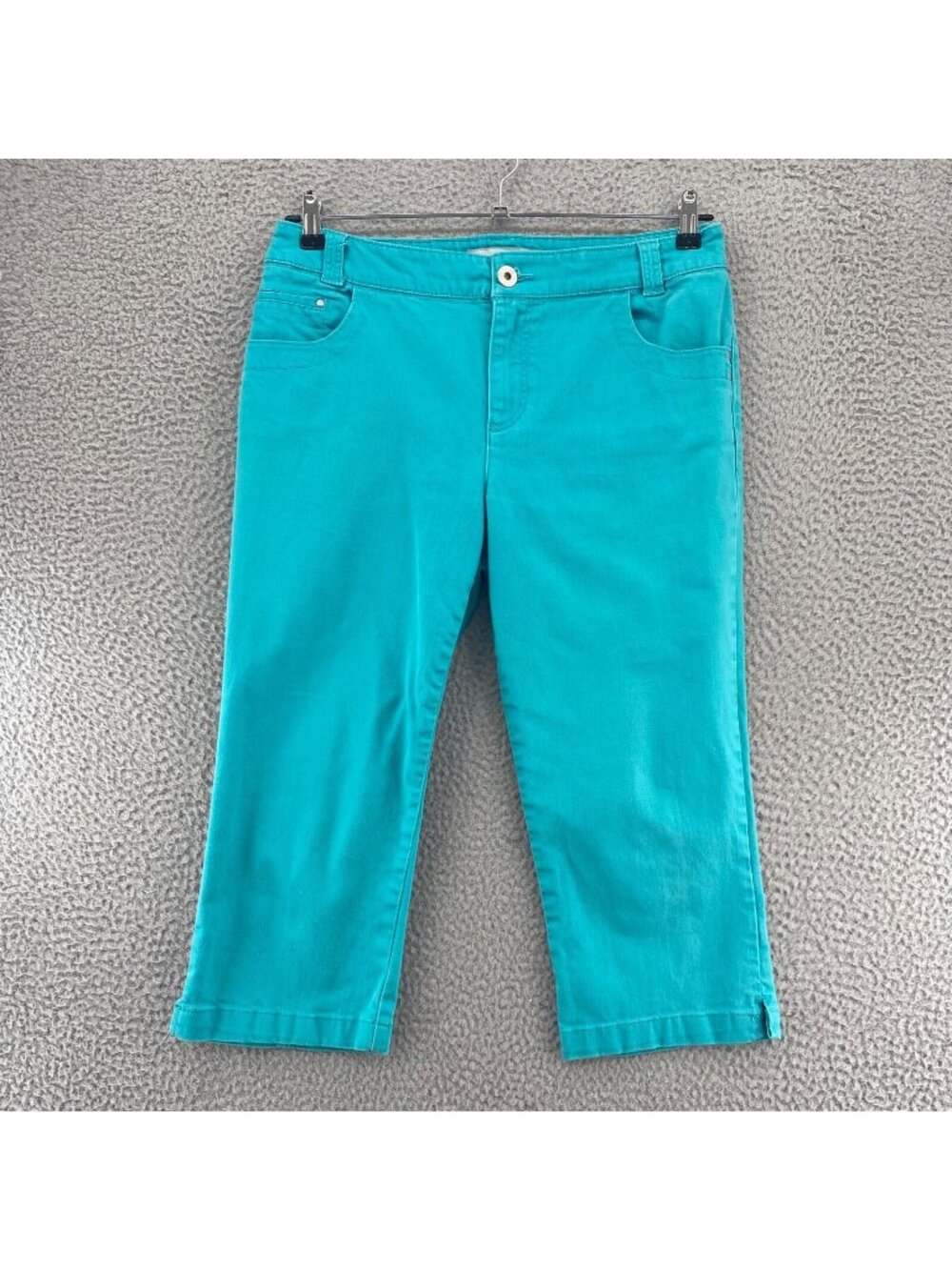 Chicos Jeans Womens 1.5 US 10 Blue Platinum Denim Back Seam Crop Ultimate Fit